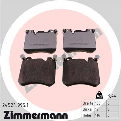 34116799964Z2 24524.995.1 Brake Pad Set, disc brake